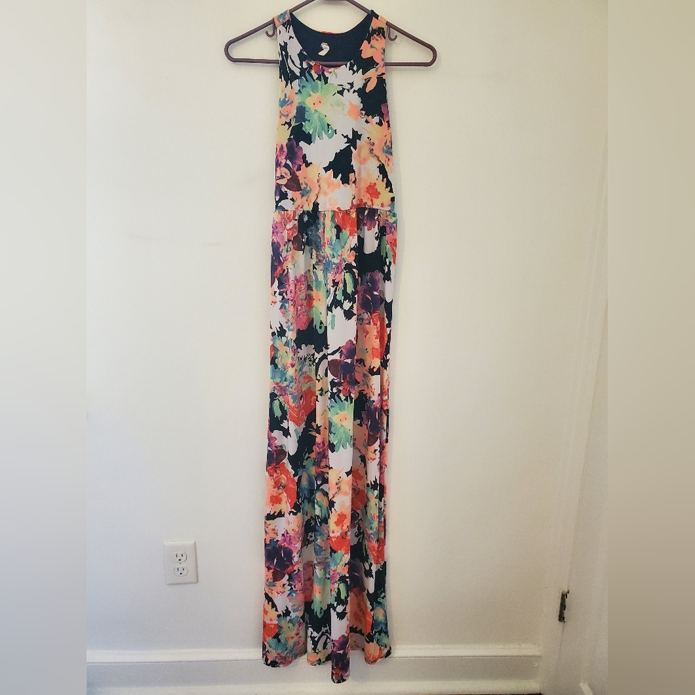 Pinkblush Navy and Multicolor Floral Maxi Dress